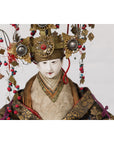 Taisho Period Sitting Doll with Silk Clothing and Ornate Headdress-5. Asian & Chinese Furniture, Art, Antiques, Vintage Home Décor for sale at FEA Home