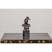 Bronze Greco Roman Style Bust of a Spartan Soldier on Black Wooden Base-YN7534 
RG1691-10. Asian & Chinese Furniture, Art, Antiques, Vintage Home Décor for sale at FEA Home