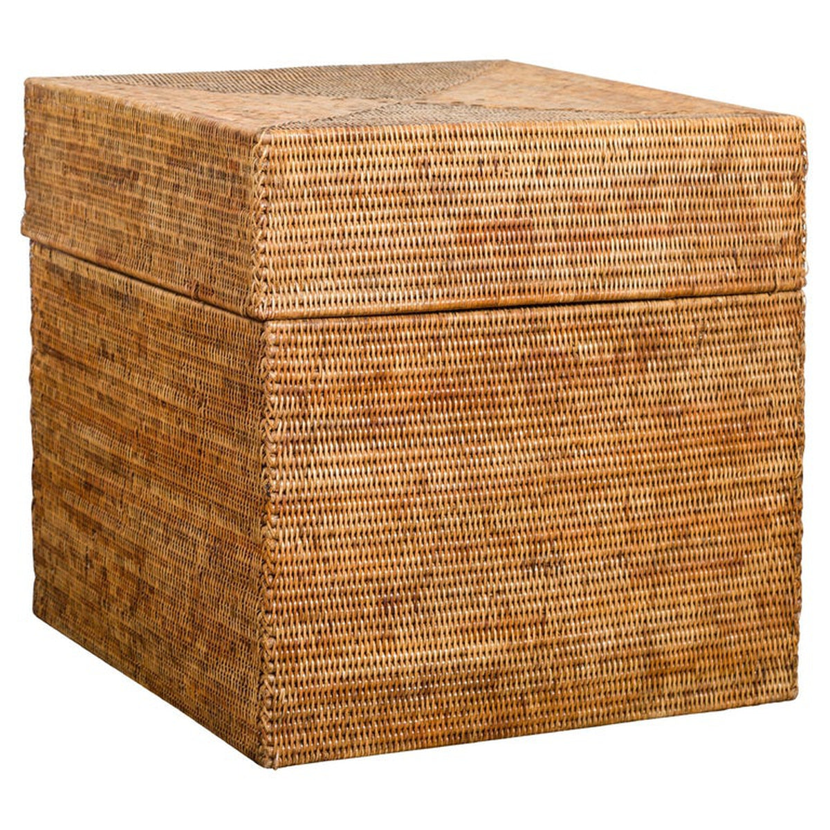 Rustic Vintage Country Style Thai Woven Rattan Lidded Storage Box-1. Asian & Chinese Furniture, Art, Antiques, Vintage Home Décor for sale at FEA Home
