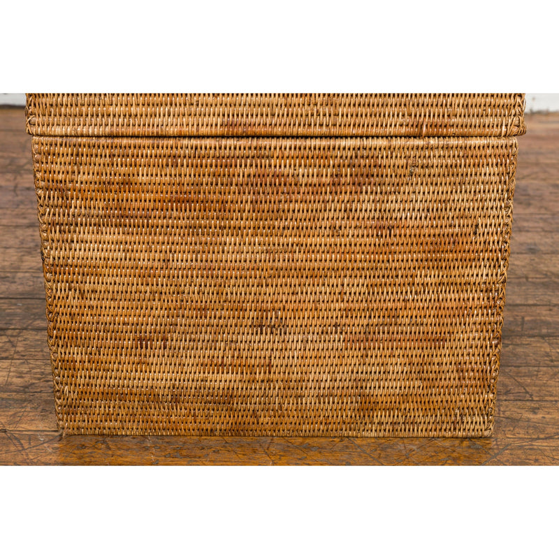Rustic Vintage Country Style Thai Woven Rattan Lidded Storage Box-YN7563-9. Asian & Chinese Furniture, Art, Antiques, Vintage Home Décor for sale at FEA Home