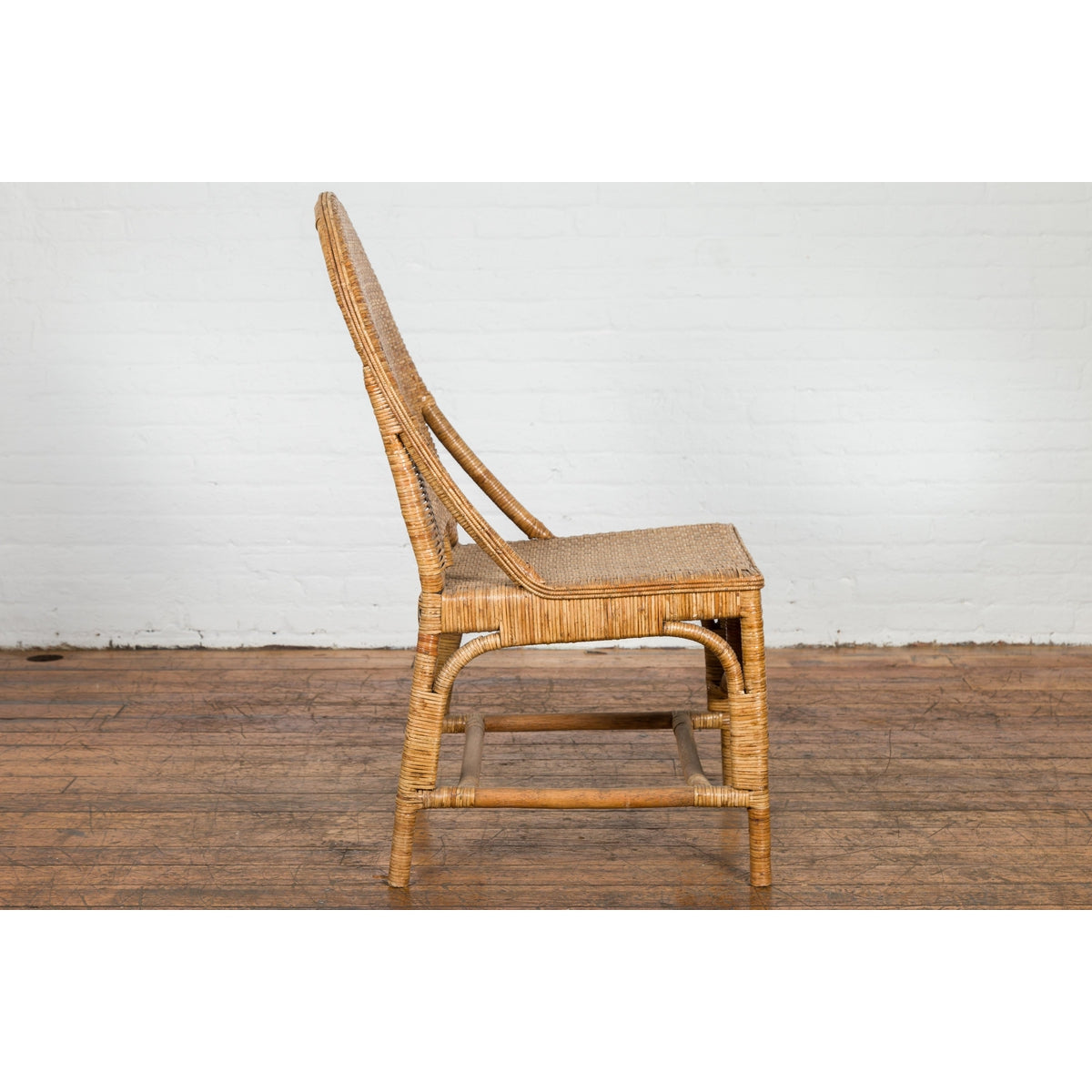 Vintage Rattan Chairs with Covered Front Aprons, Sold Each-10. Asian &amp; Chinese Furniture, Art, Antiques, Vintage Home Décor for sale at FEA Home
