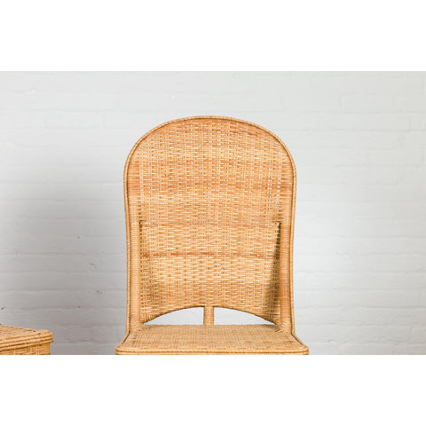 1950s Midcentury Country Style Woven Rattan Rustic Chairs, Pair-YN7566-3. Asian & Chinese Furniture, Art, Antiques, Vintage Home Décor for sale at FEA Home