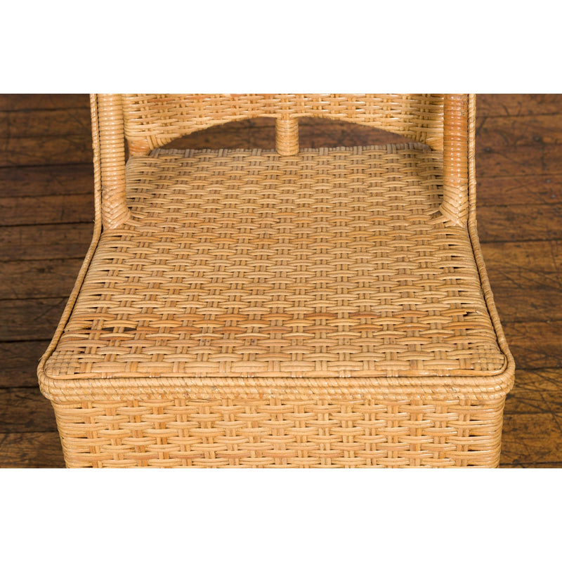 1950s Midcentury Country Style Woven Rattan Rustic Chairs, Pair-YN7566-4. Asian & Chinese Furniture, Art, Antiques, Vintage Home Décor for sale at FEA Home