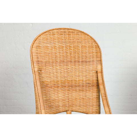 1950s Midcentury Country Style Woven Rattan Rustic Chairs, Pair-YN7566-6. Asian & Chinese Furniture, Art, Antiques, Vintage Home Décor for sale at FEA Home