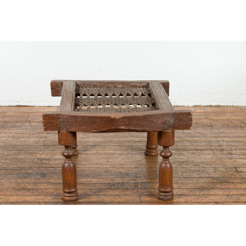 Rustic 19th Century Indian Iron Window Grate Made Into a Coffee Table-YN7586-9. Asian & Chinese Furniture, Art, Antiques, Vintage Home Décor for sale at FEA Home