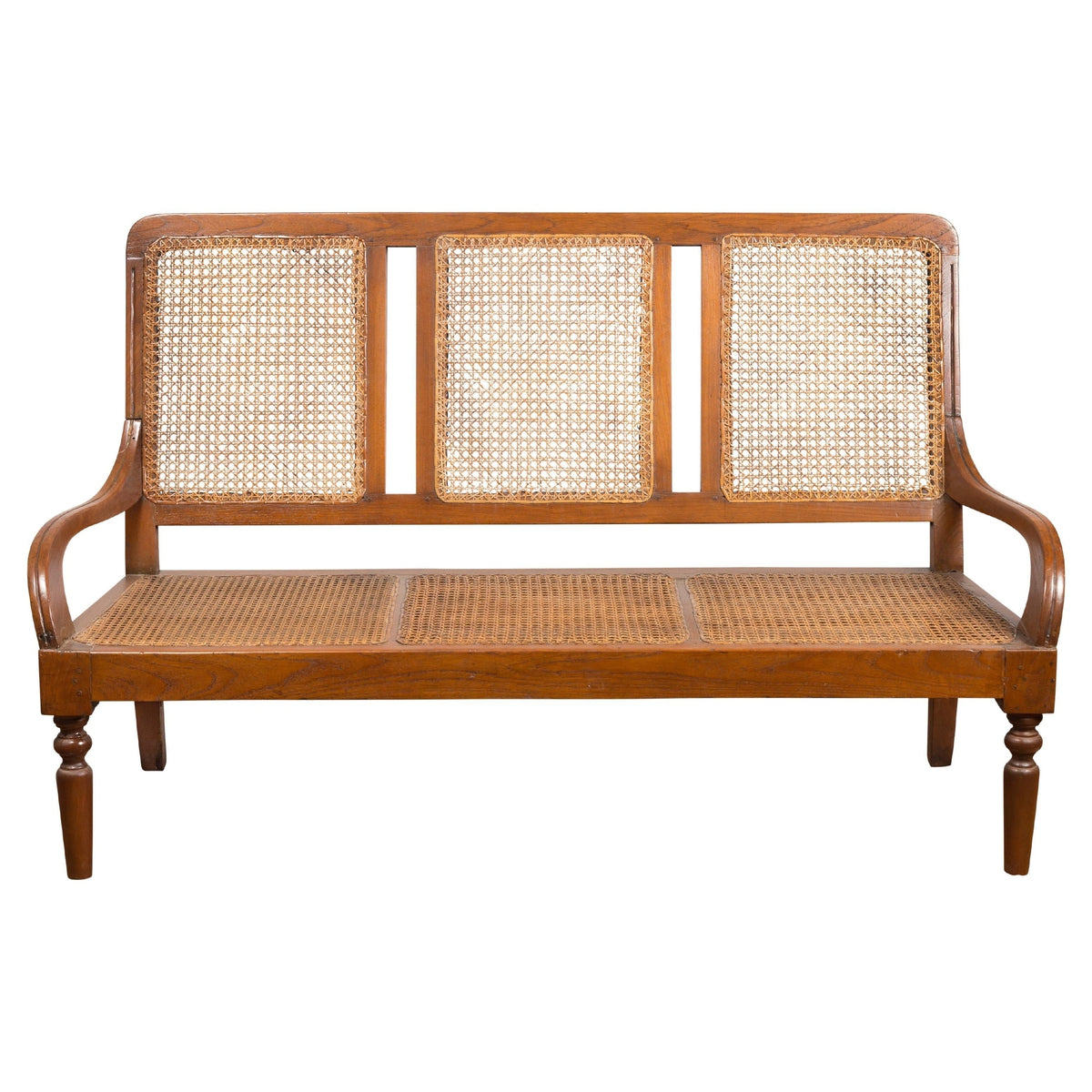 Woven Rattan Antique Settee-1. Asian & Chinese Furniture, Art, Antiques, Vintage Home Décor for sale at FEA Home