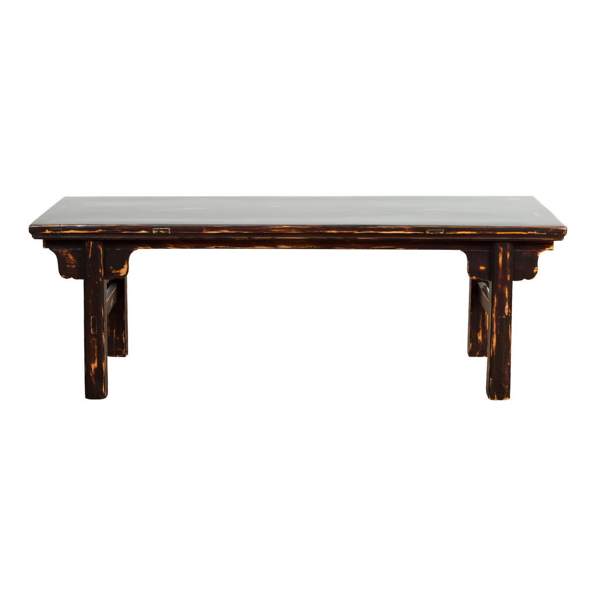 Chinese Qing Dynasty Low Table or Bench with Custom Dark Brown Lacquer Finish-1. Asian & Chinese Furniture, Art, Antiques, Vintage Home Décor for sale at FEA Home
