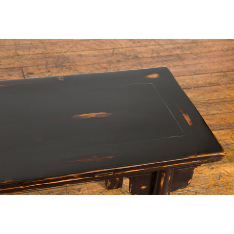 Chinese Qing Dynasty Low Table or Bench with Custom Dark Brown Lacquer Finish-YN7601-10. Asian & Chinese Furniture, Art, Antiques, Vintage Home Décor for sale at FEA Home