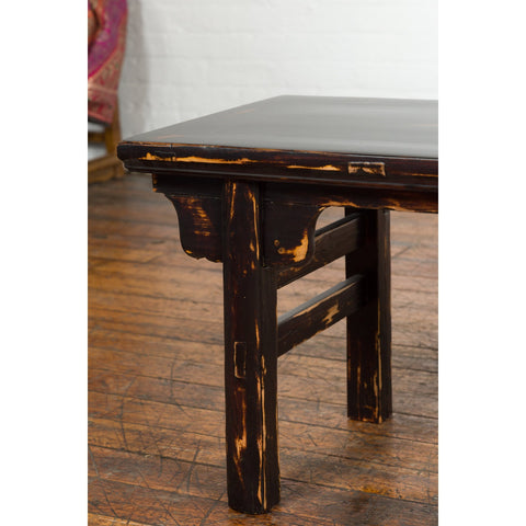 Chinese Qing Dynasty Low Table or Bench with Custom Dark Brown Lacquer Finish-YN7601-11. Asian & Chinese Furniture, Art, Antiques, Vintage Home Décor for sale at FEA Home