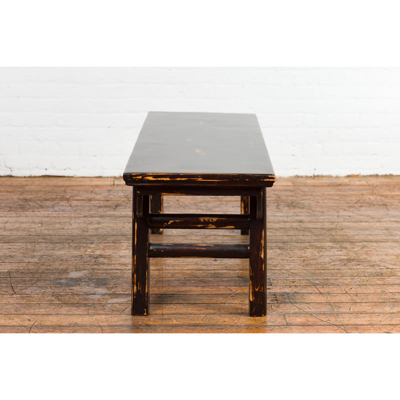 Chinese Qing Dynasty Low Table or Bench with Custom Dark Brown Lacquer Finish-YN7601-14. Asian & Chinese Furniture, Art, Antiques, Vintage Home Décor for sale at FEA Home