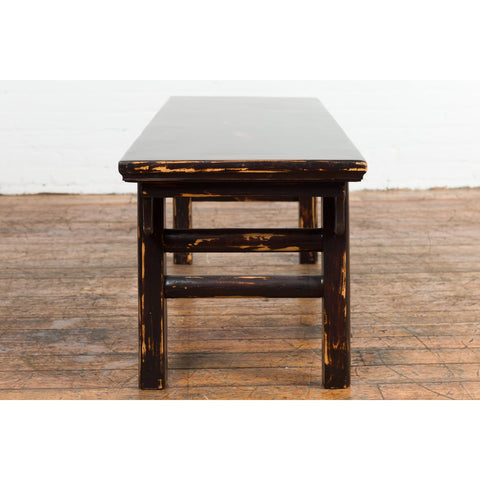 Chinese Qing Dynasty Low Table or Bench with Custom Dark Brown Lacquer Finish-YN7601-15. Asian & Chinese Furniture, Art, Antiques, Vintage Home Décor for sale at FEA Home