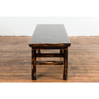 Chinese Qing Dynasty Low Table or Bench with Custom Dark Brown Lacquer Finish