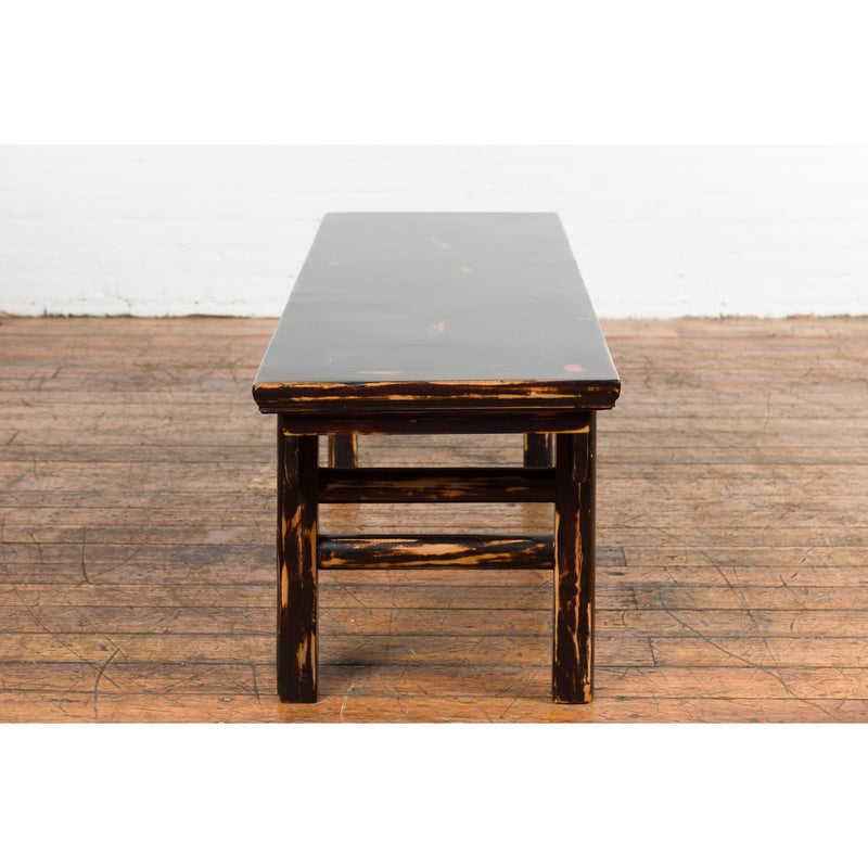 Chinese Qing Dynasty Low Table or Bench with Custom Dark Brown Lacquer Finish-YN7601-18. Asian & Chinese Furniture, Art, Antiques, Vintage Home Décor for sale at FEA Home