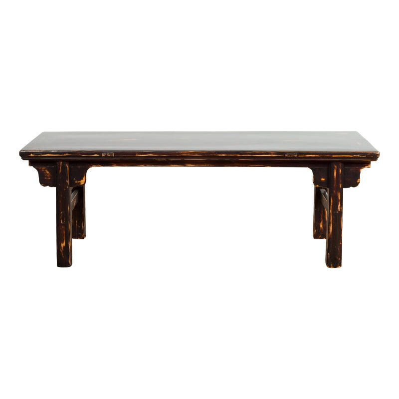 Chinese Qing Dynasty Low Table or Bench with Custom Dark Brown Lacquer Finish-YN7601-1. Asian & Chinese Furniture, Art, Antiques, Vintage Home Décor for sale at FEA Home