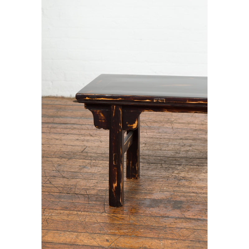 Chinese Qing Dynasty Low Table or Bench with Custom Dark Brown Lacquer Finish-YN7601-6. Asian & Chinese Furniture, Art, Antiques, Vintage Home Décor for sale at FEA Home