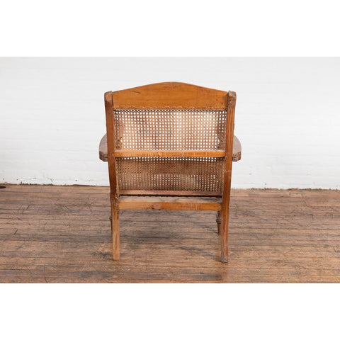 Dutch Colonial Indonesian Cane and Wood Plantation Chair with Extending Arms-YN7607-19. Asian & Chinese Furniture, Art, Antiques, Vintage Home Décor for sale at FEA Home