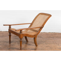 Colonial Cane and Wood Plantation Lounge Chair with Extending Arms-YN7608-13. Asian & Chinese Furniture, Art, Antiques, Vintage Home Décor for sale at FEA Home