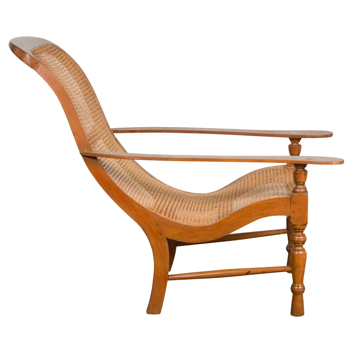Antique Lounge Chair with Curved Seat and Extended Back-1. Asian & Chinese Furniture, Art, Antiques, Vintage Home Décor for sale at FEA Home