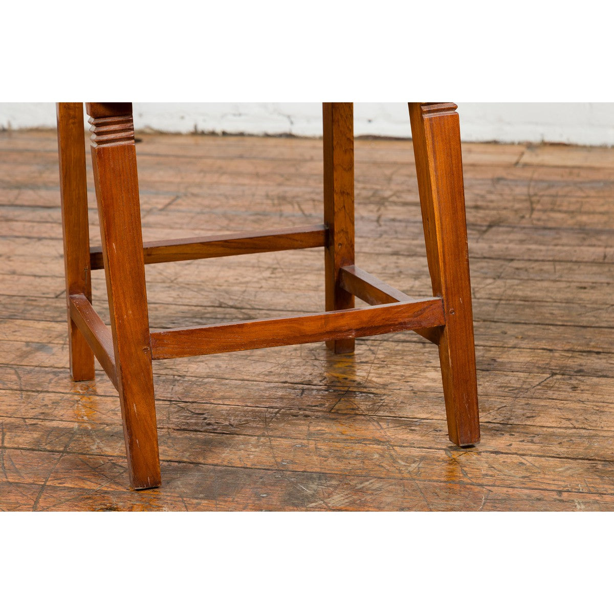 Wooden Side Chairs with Bamboo Slats, Distressed Finish and Tapered Legs, a Pair-8. Asian &amp; Chinese Furniture, Art, Antiques, Vintage Home Décor for sale at FEA Home