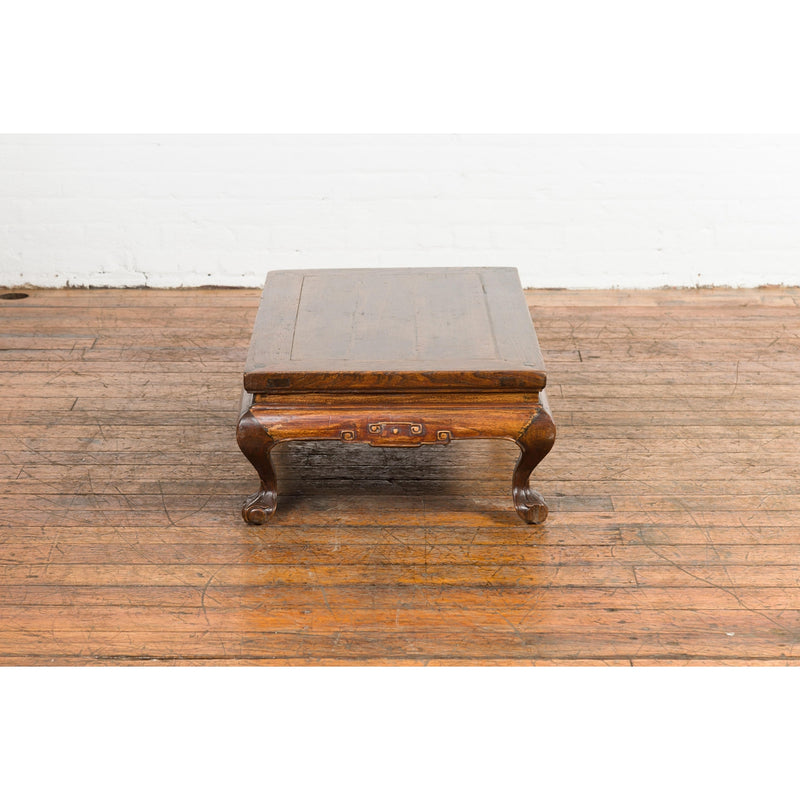 Low Rectangular Antique Coffee Table with Arched Legs-YN7620-16. Asian & Chinese Furniture, Art, Antiques, Vintage Home Décor for sale at FEA Home
