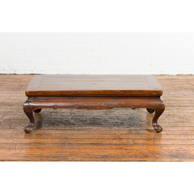 Low Rectangular Antique Coffee Table with Arched Legs-YN7620-2. Asian & Chinese Furniture, Art, Antiques, Vintage Home Décor for sale at FEA Home