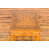 Drinks Table or Stool with Carved Apron, Horse Hoof Feet and Side Stretchers