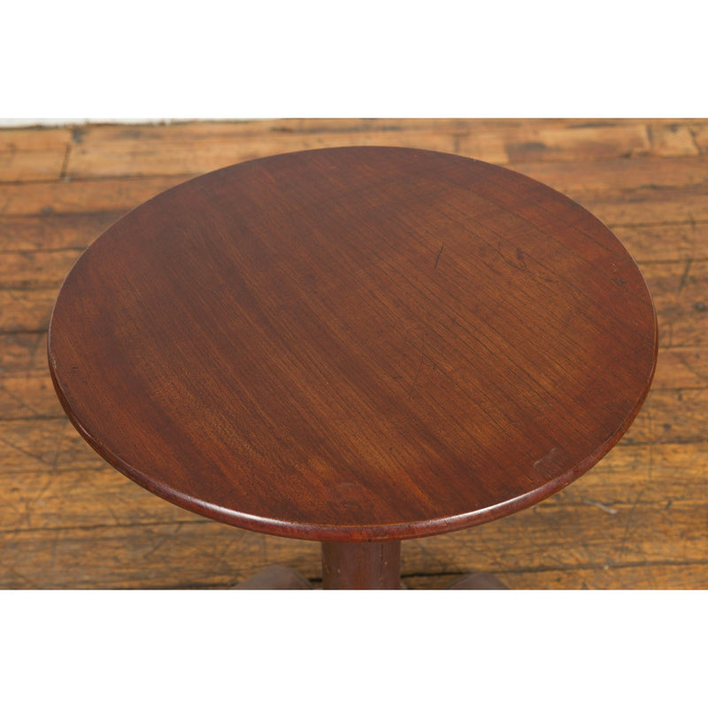 Small Antique Pedestal End Table with Round Top-YN7627-10. Asian & Chinese Furniture, Art, Antiques, Vintage Home Décor for sale at FEA Home