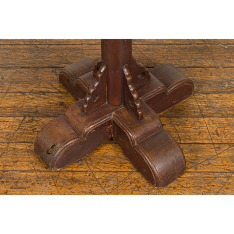 Small Antique Pedestal End Table with Round Top-YN7627-12. Asian & Chinese Furniture, Art, Antiques, Vintage Home Décor for sale at FEA Home