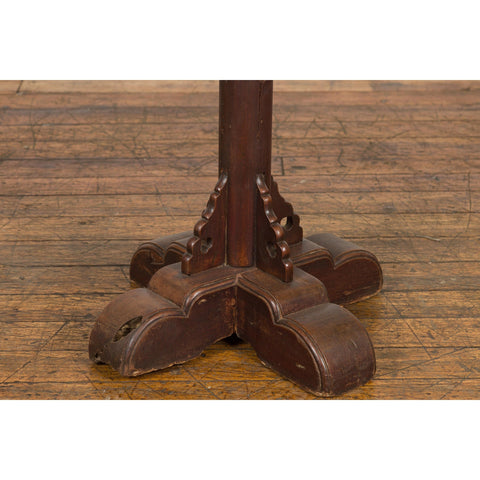 Small Antique Pedestal End Table with Round Top-YN7627-7. Asian & Chinese Furniture, Art, Antiques, Vintage Home Décor for sale at FEA Home