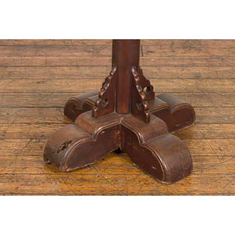 Small Antique Pedestal End Table with Round Top-YN7627-9. Asian & Chinese Furniture, Art, Antiques, Vintage Home Décor for sale at FEA Home
