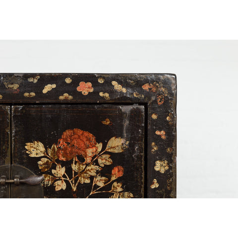 Chinese Late Qing Dynasty Lacquered Bedside Cabinet with Hand Painted Décor-YN7634-12. Asian & Chinese Furniture, Art, Antiques, Vintage Home Décor for sale at FEA Home