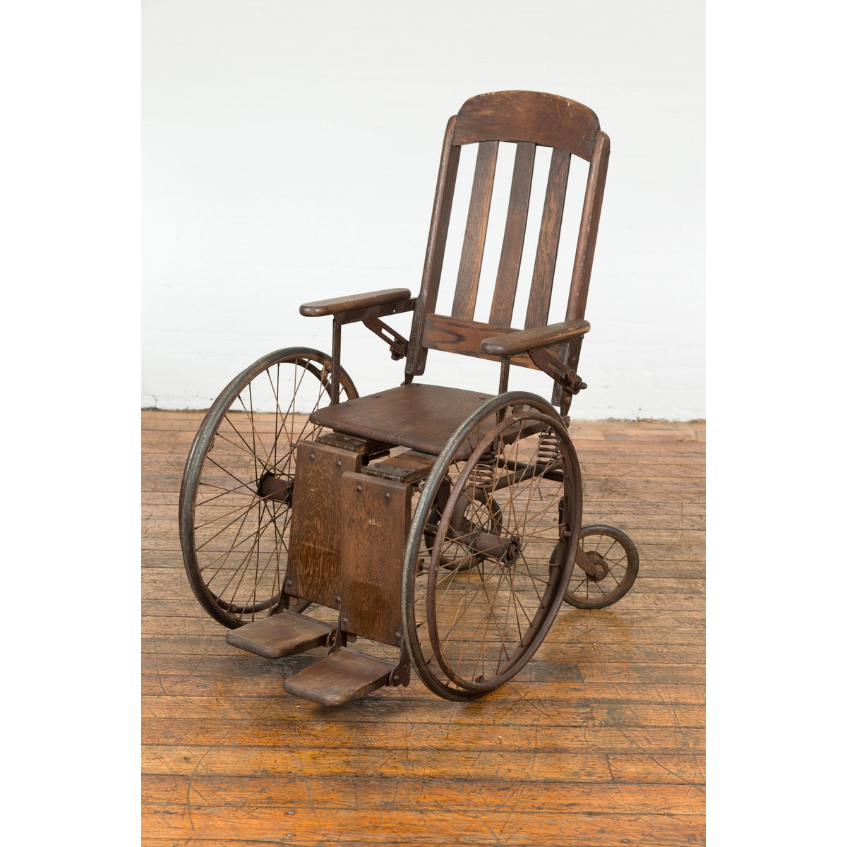 Vintage Wooden Wheelchair Prop, Dark Patina-16. Asian &amp; Chinese Furniture, Art, Antiques, Vintage Home Décor for sale at FEA Home