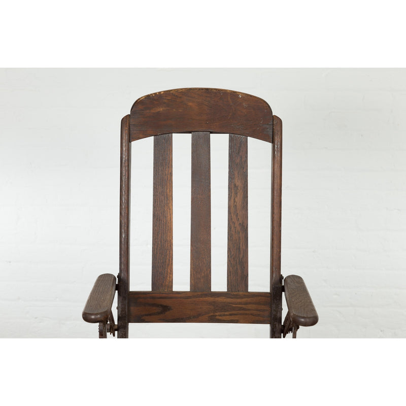 Vintage Wooden Wheelchair Prop, Dark Patina-4. Asian & Chinese Furniture, Art, Antiques, Vintage Home Décor for sale at FEA Home