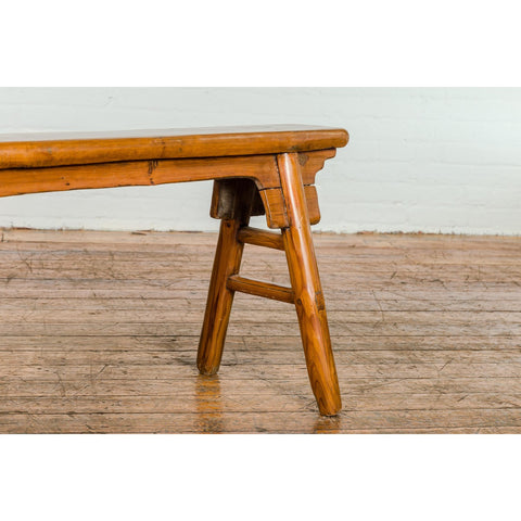 Small Vintage A-Frame Wooden Bench with Rustic Appearance and Splaying Legs-YN7652-9. Asian & Chinese Furniture, Art, Antiques, Vintage Home Décor for sale at FEA Home