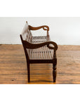 Dutch Colonial Bench with Carved Back, Scrolling Arms and Turned Baluster Legs-11. Asian & Chinese Furniture, Art, Antiques, Vintage Home Décor for sale at FEA Home