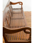 Dutch Colonial Bench with Carved Back, Scrolling Arms and Turned Baluster Legs-13. Asian & Chinese Furniture, Art, Antiques, Vintage Home Décor for sale at FEA Home