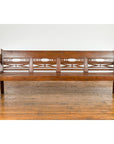 Dutch Colonial Bench with Carved Back, Scrolling Arms and Turned Baluster Legs-2. Asian & Chinese Furniture, Art, Antiques, Vintage Home Décor for sale at FEA Home