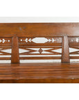 Dutch Colonial Bench with Carved Back, Scrolling Arms and Turned Baluster Legs-7. Asian & Chinese Furniture, Art, Antiques, Vintage Home Décor for sale at FEA Home