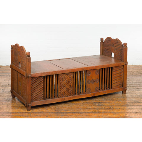 Antique Window Bench with Internal Storage-YN7657-11. Asian & Chinese Furniture, Art, Antiques, Vintage Home Décor for sale at FEA Home