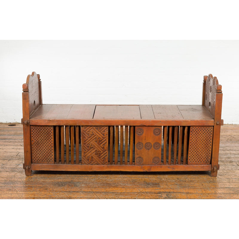 Antique Window Bench with Internal Storage-YN7657-2. Asian & Chinese Furniture, Art, Antiques, Vintage Home Décor for sale at FEA Home
