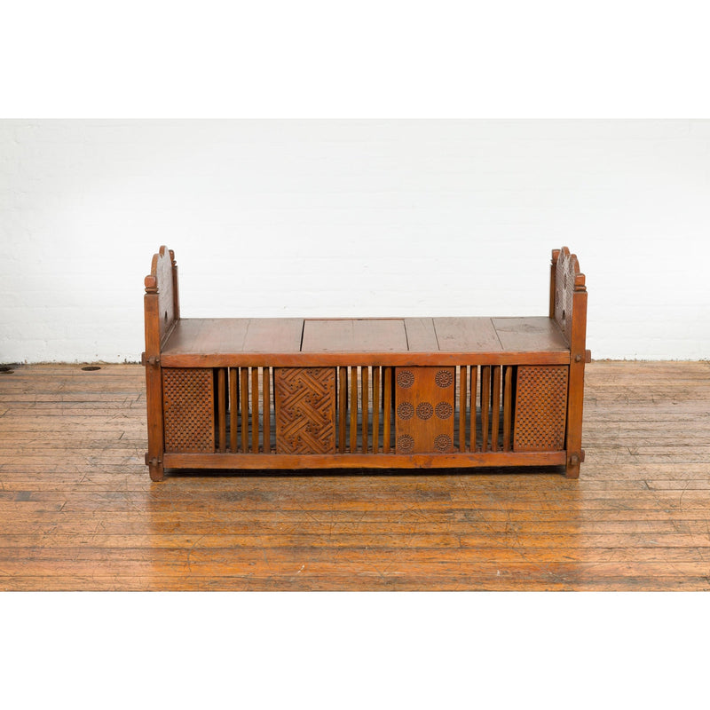 Antique Window Bench with Internal Storage-YN7657-3. Asian & Chinese Furniture, Art, Antiques, Vintage Home Décor for sale at FEA Home