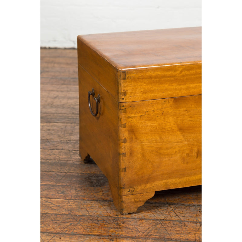 Chinese Vintage Camphor Wood Blanket Chest with Brass Hardware-10. Asian & Chinese Furniture, Art, Antiques, Vintage Home Décor for sale at FEA Home