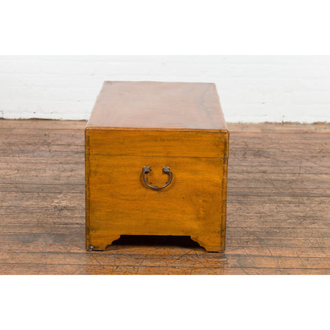 Chinese Vintage Camphor Wood Blanket Chest with Brass Hardware-14. Asian & Chinese Furniture, Art, Antiques, Vintage Home Décor for sale at FEA Home
