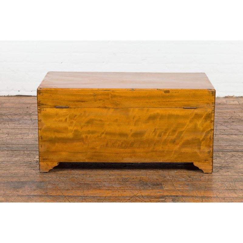 Chinese Vintage Camphor Wood Blanket Chest with Brass Hardware-16. Asian & Chinese Furniture, Art, Antiques, Vintage Home Décor for sale at FEA Home