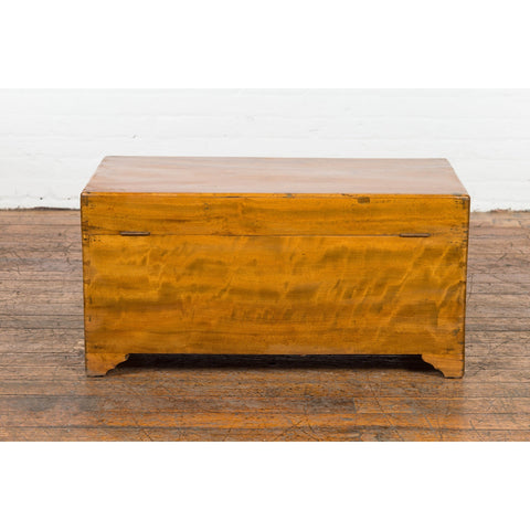 Chinese Vintage Camphor Wood Blanket Chest with Brass Hardware-16. Asian & Chinese Furniture, Art, Antiques, Vintage Home Décor for sale at FEA Home