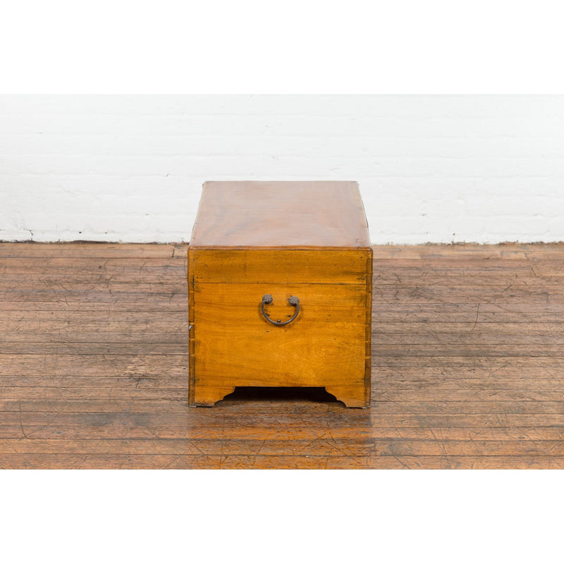 Chinese Vintage Camphor Wood Blanket Chest with Brass Hardware-17. Asian & Chinese Furniture, Art, Antiques, Vintage Home Décor for sale at FEA Home
