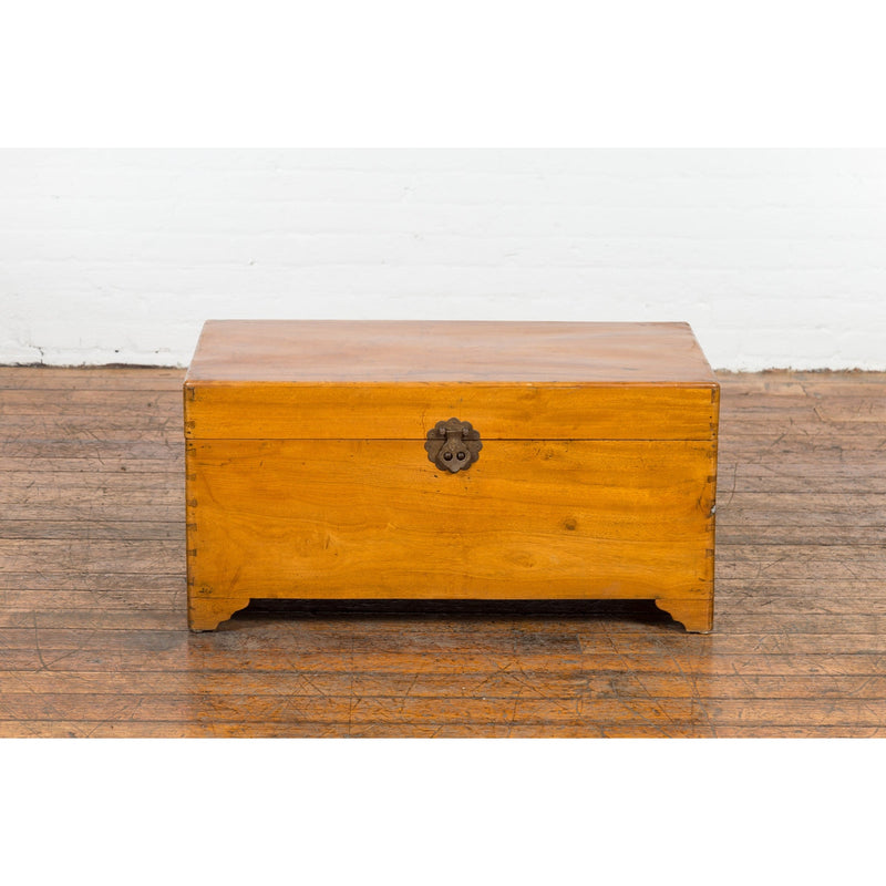 Chinese Vintage Camphor Wood Blanket Chest with Brass Hardware-2. Asian & Chinese Furniture, Art, Antiques, Vintage Home Décor for sale at FEA Home