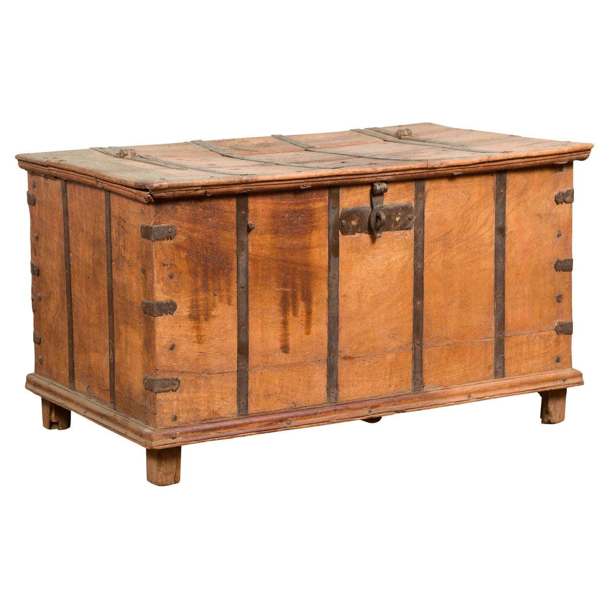 Light Brown Antique Storage Chest with Internal Compartment-1. Asian & Chinese Furniture, Art, Antiques, Vintage Home Décor for sale at FEA Home