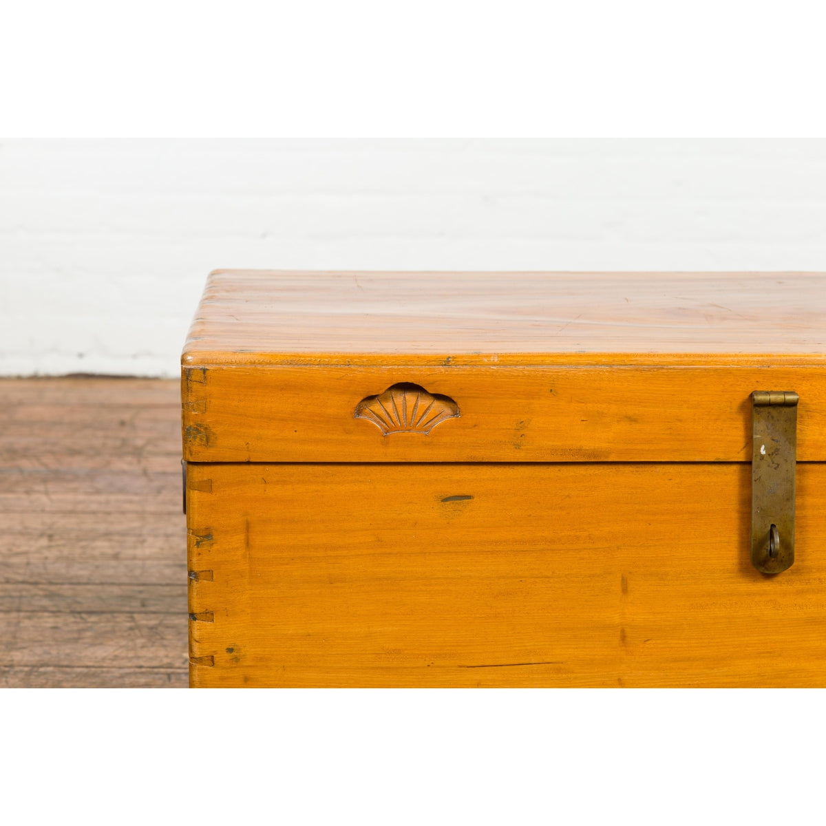 Vintage Chest with Carved Seashells on Lid-5. Asian &amp; Chinese Furniture, Art, Antiques, Vintage Home Décor for sale at FEA Home
