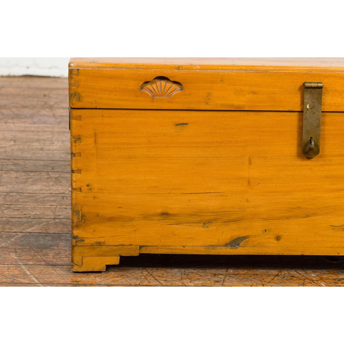 Vintage Chest with Carved Seashells on Lid-8. Asian &amp; Chinese Furniture, Art, Antiques, Vintage Home Décor for sale at FEA Home